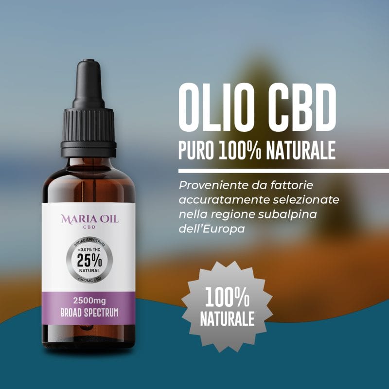 Olio di CBD 25% (2500mg) Broad Spectrum - immagine 2