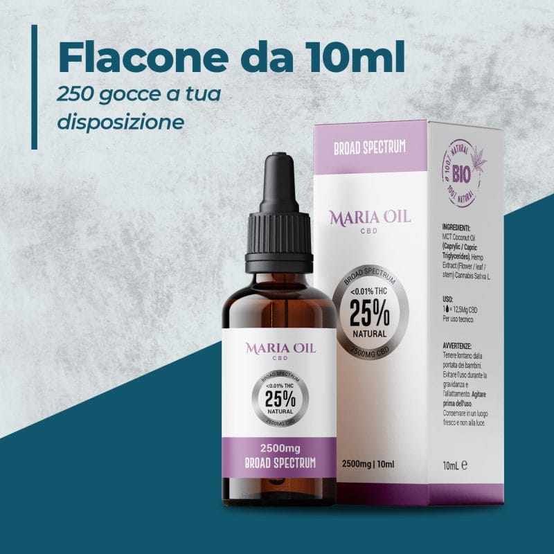Olio di CBD 25% (2500mg) Broad Spectrum - immagine 6